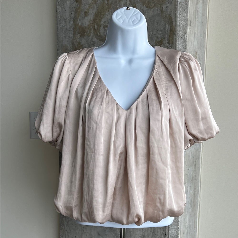 Astr Light Pink Pleated Blouse